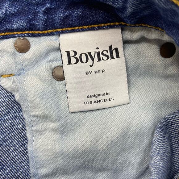 Boyish Billy Jeans Women's 26 Blue Button Fly Distressed Ankle Recycled Cotton‎ - Picture 7 of 14